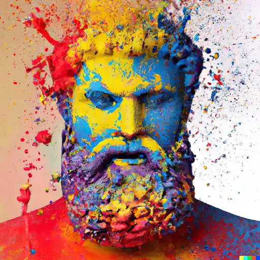 DALL·E 2022 10 25 17.11.43   picture of colorful mud explosions and paint splashes and splitters but as portrait of the _Bust of zeus_ gigapixel low_res scale 6_00x